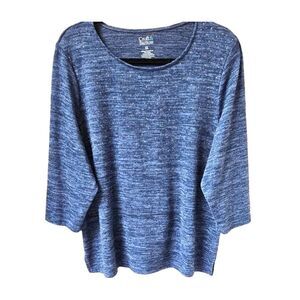 NWOT CROFT & BARROW Women's Plus Size Silver & Blue Sequin Top